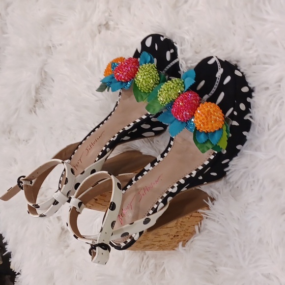 Betsey Johnson Women's Sprite Fruit Embellished Chunky Heels Sandals Size 7M NEW - Picture 13 of 16